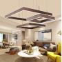 LAKIQ Modern LED Chandelier 68W/125W Aluminum Pendant Lighting Fixture Suspended Lamp for Living Room Bedroom Dining Room (White Light, Three Tier)