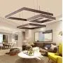 LAKIQ Modern LED Chandelier 68W/125W Aluminum Pendant Lighting Fixture Suspended Lamp for Living Room Bedroom Dining Room (Warm Light, Three Tier)