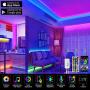 Led strip lights 50ft RGB led lights 5050 Led strips,Jeryyen Smart Led lights Strip Music sync Color Changing Lights with 44keys Remote and App control, Led Lights for Bedroom Tv Home Party Decoration