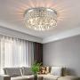 Flush Mount Crystal Chandelier 4 Lights Ceiling Lighting Fixture for Walking Way Living Room, Bedroom,Kitchen, Bathroom.(Chrome)