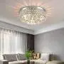 Flush Mount Crystal Chandelier 4 Lights Ceiling Lighting Fixture for Walking Way Living Room, Bedroom,Kitchen, Bathroom.(Chrome)