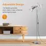 LEPOWER Metal Floor Lamp, Adjustable Goose Neck Standing Lamp with Heavy Metal Based, E26 Lamp Base, Torchiere Light for Living Room, Bedroom, Study Room and Office(Silver)