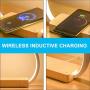 OSALADI Wireless Charging Nightstand Lamp Rechargeable USB Bedside Table Lamp Creative Circle Bedside Lamp for Living Room Bedroom