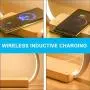 OSALADI Wireless Charging Nightstand Lamp Rechargeable USB Bedside Table Lamp Creative Circle Bedside Lamp for Living Room Bedroom