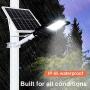 80W LED Solar Street Lights, Outdoor Dusk to Dawn Pole Light with Remote Control, Waterproof, Ideal for Parking Lot, Stadium, Yard, Garage and Garden (Cool White)