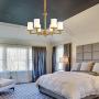 SILJOY Mid Century Vintage Brass Chandelier Cylinder Ceiling Light with Glass Shade Pendant Light Dimmable Lighting Fixture for Living Room Dining Room