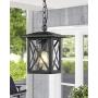 Beionxii Outdoor Pendant Light | Exterior Hanging Lantern Porch Pendant Lights, Sand Textured Black with Water Rippled Glass - A330H-1PK