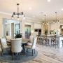 LNC Farmhouse Chandelier, Mason Jar Lights, Medium Dining Room Pendant in Brushed Dark Silver Metal for Kitchen Island