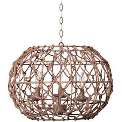 Kenroy Home 92072TN Casual 3 Light Pendant ,14.5 Inch Height, 20 Inch Width with Tan Finish