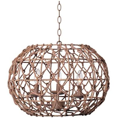 Kenroy Home 92072TN Casual 3 Light Pendant ,14.5 Inch Height, 20 Inch Width with Tan Finish