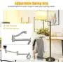 Tangkula LED Floor Lamp w/Swing Arm, Iron Pipe Electroplated Nickel & Hanging Lamp Shade for Reading, Classic Standing Lamp for Home Living Room Study Bedroom Office (Nickel)