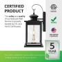 Sunco Lighting 4 Pack Two-Light Outdoor Wall Lantern, Matte Black, Clear Glass Shade, Dusk-to-Dawn Photocell Sensor, Exterior Wall Sconce, Candelabra Bulbs (E12 Base x 2), Waterproof, Porch, Patio