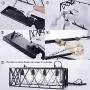 SGLfarmty Rectangular Vintage Rustic 4-Light Black Hanging Pendant Island Light Fixtures for Kitchen Farmhouse, Bar, Dining Room