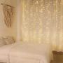 Remote Control 300 Led Curtain String Lights, 9.8 Ft, 8 Modes Plug in Fairy String Light , Christmas Decorations, Backdrop for Indoor Outdoor Bedroom Window Wedding Party Decoration, Warm White