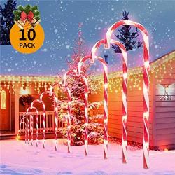 Candy Christmas Lights, Candy Cane Lights Outdoor Pathway, Pathway Markers, Christmas LED Yard Lawn Pathway Markers, Christmas Indoor and Outdoor Decoration Lights UL588 Certified,18ft Length (White)