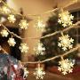 Chiachi 2 Pack Christmas Lights,Snowflake String Lights 40 ft 80 LED Fairy Lights with 36 Pcs Snowflakes Window clings Operated Waterproof for Bedroom Xmas Indoor Outdoor Party Supplies (Warm Light)