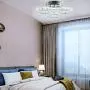 TongLan Crystal Pendant Ceiling Light Fixture Flush Mount Stainless Steel 3 Rings Big Modern LED Chandelier for Dining Room Living Room Bedroom (Dimmable)