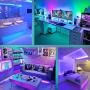 16.4FT LED Strip Lights, Led Lights Strip with IR Remote Color Changing Led Lights RGB SMD5050 Tape Lights Flexible Rope Lights Led Lights for Bedroom, Kitchen, Party Decoration