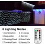 Ollny Led Net Lights 200 LED 9.8ft x 6.6ft mesh Lights with Remote Timer Christmas net Lights connectable Tree wrap Fairy Light net Plug in Hanging Lights for Wedding Background Bushes Outdoor Indoor