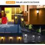 QWOO Decor Solar Lights Outdoor, Front Door Wall Light IP64 Waterproof Dust to Dawn Security Lights for Outdoors House Door Lights(2 Packs)