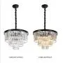 Meelighting 8 Lights Modern Contemporary Crystal Chandeliers Lights Pendant Ceiling Chandelier Lighting Fixture 3-Tier for Dining Room Living Room