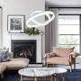 ROYAL PEARL LED Pendant Light Modern Chandelier 5400lm 60W Flush Mount Pendant Lamp for Living Room Bedroom Office, 6000k