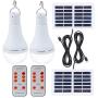 Afoskce Solar Light Bulb Outdoor Rechargeable 300LM Solar Powered Light Led Bulb with Remote Timer, Lighting Sensor, 4 Lighting Mode for Chicken Coops Shed Hiking Camping Hurricane Lighting (2Pack)