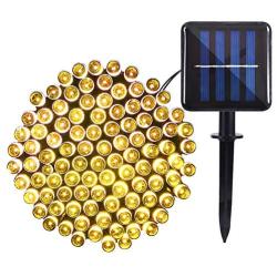 Solar String Lights Outdoor Waterproof, 39 ft 100-LED Solar Lights Outdoor, 8 Lighting Mode Solar Fairy Lights for Garden, Patio, Yard, Christmas Trees Wedding Party Decor (Warm White, 1 Pack)