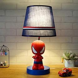 KWOKING Lighting Cartoon Movie Theme Desk Lamp Dimmable Night Light for Kids Birthday Gifts Blue Table Lamp Eye-Caring Reading Light for Boys Bedroom - Spider-Man