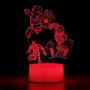 3 Pattern 16 Colors 3D Illusion Night Light Super Hero Lamps Birthday Xmas Festival Gifts for Boys Kids Room