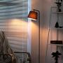 CO-Z Modern Contemporary Floor Lamp , Sleek Grey Fabric Shade & Sturdy Black Framework, Accent Standing Lamp for Bedroom, Office, Living Room or Hallway