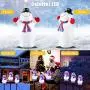 Christmas Decorations Snowman Landscape Path Lights Outdoor Stakes, HueLiv 3 PCS LED Outdoor Snowman Pathway Lights, Plug in Waterproof Pathway Stake Lights for Decor Garden, Patio, Yard, Lawn
