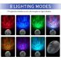 LOBKIN Night Light Projector and Ocean Night Light with Built-in Mini Music Player Sleeping Soothing White Noise Sound Machine for Kids Living Room Bedroom (Black)