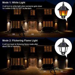 Solar Lights Outdoor, 2 in 1 Sconce Decorative Flickering Flame Wall Lights Dusk to Dawn, Wireless Waterproof Solar Lights Motion Sensor for Outdoor Party, Garden, Patio, Garage, Back/Front Door