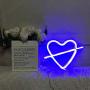 QiaoFei Neon Light,LED Cupids Bow Sign Shaped Decor Light,Heart Night Lamps Love Marquee Letter Sign Gifts for Christmas,Birthday Party,Kids Room,Living Room,Wedding Party(Blue)