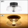 TeHenoo Semi Flush Mount Ceiling Light,Seeded Glass Shade Ceiling Light Fixture for Dining Room,Cafe, Bar, Corridor, Hallway, Entryway, Passway