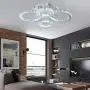 LITFAD 4 Halo Ring LED Ceiling Lamp Modern Design Decorative Crystal Semi Flush Mount Ceiling Light LED Chandelier for Hotel Hall Bedroom Living Room - White Light