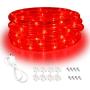 Red LED Lights, 16ft Rope Lights, Flexible and Connectable Strip Lighting, Waterproof for Indoor Outdoor Use, 360 Beam Angle, High Brightness for Home Christmas Thanksgiving Halloween