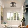Ganeed Semi Flush Mount Ceiling Light,Industrial Metal Cage Ceiling Light Fixture 4 Lights,Vintage Rustic Pendant Lighting Lamp for Kitchen Dining Room Stairway Garage