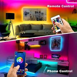 Phopollo Bluetooth Led Strip Lights, 65.6ft Flexible Led Lights with Phone Control and 24 Keys Remote for Bedroom, House, Holiday Decoration