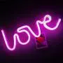 ENUOLI Pink Love Shaped Night Lights LED Neon Signs USB or Battery Operated Night Lights Lamps Art Decor Wall Decoration Table Lights Neon Signs Decorative for Home Party Bedroom Living Room …