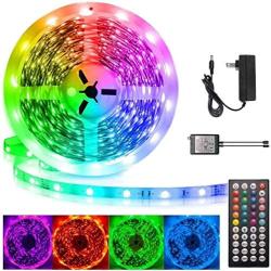 50FT/15M LED Strip Lights, Led Lights for Bedroom, Flexible Color Changing LED Strip Light Kit 5050 RGB LED Light Strip with 44-Key Remote for Party Home Bedroom DIY Christmas Party Decoration