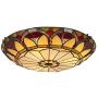 Artzone 16'' 3-Lights Flush-Mount-Ceiling-Light, Tiffany Ceiling Light, Tiffany Lamps for Living Room, Stained Glass Lamp,Tiffany Ceiling Lamp, Tiffany Flush Mount Ceiling Light