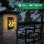 Solar Flame Light 4 PCs Solar Flame Lights Set Upgraded Waterproof Landscape Garden Pathway Light with Dancing Flickering Flames Auto On/Off Dusk to Dawn Outdoor Fence Lights for Yard Decoration