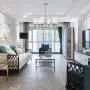 VINLUZ 6 Light Contemporary Chandelier Brushed Nickel Modern Pendant Lighting Cylinder Clear Glass Shaded Classic Ceiling Light Fixtures for Living Room Dining Room Kitchen