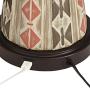 Ignacio Table Lamps Set of 2 with USB Charging Port Southwest Style Tapering Column Oatmeal Fabric Drum Shade for Living Room Bedroom Bedside Nightstand Office Family - John Timberland