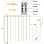 Curtain Lights, USB Copper Wire Curtain Light 3M 3M 300 LEDs Fairy Curtain Lights With 8 Modes Window Curtain String Remote Control Backdrop Lights for Bedroom Patio In/outdoor Decoration Warm White