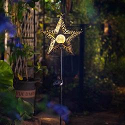 TAKE ME Star Solar Lights Garden Outdoor,Waterproof Metal Decorative Stakes for Walkway,Yard,Lawn,Patio