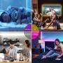LED Light Strips with Remote Music Sync, Smart LED Strip Lights for Bedroom,Color Changing RGB LED Strips for Desk, Dorm, Under The Cabinet, TVs,Rooms with 44 Keys Remote Mic Control