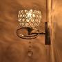 KRASTY Modern Luxury Globe Wall Sconce Metal Chrome Finished Hardwire Crystal Wall Sconces,Bedside Wall Lamp Lighting Fixture for Living Room Bedroom Bathroom